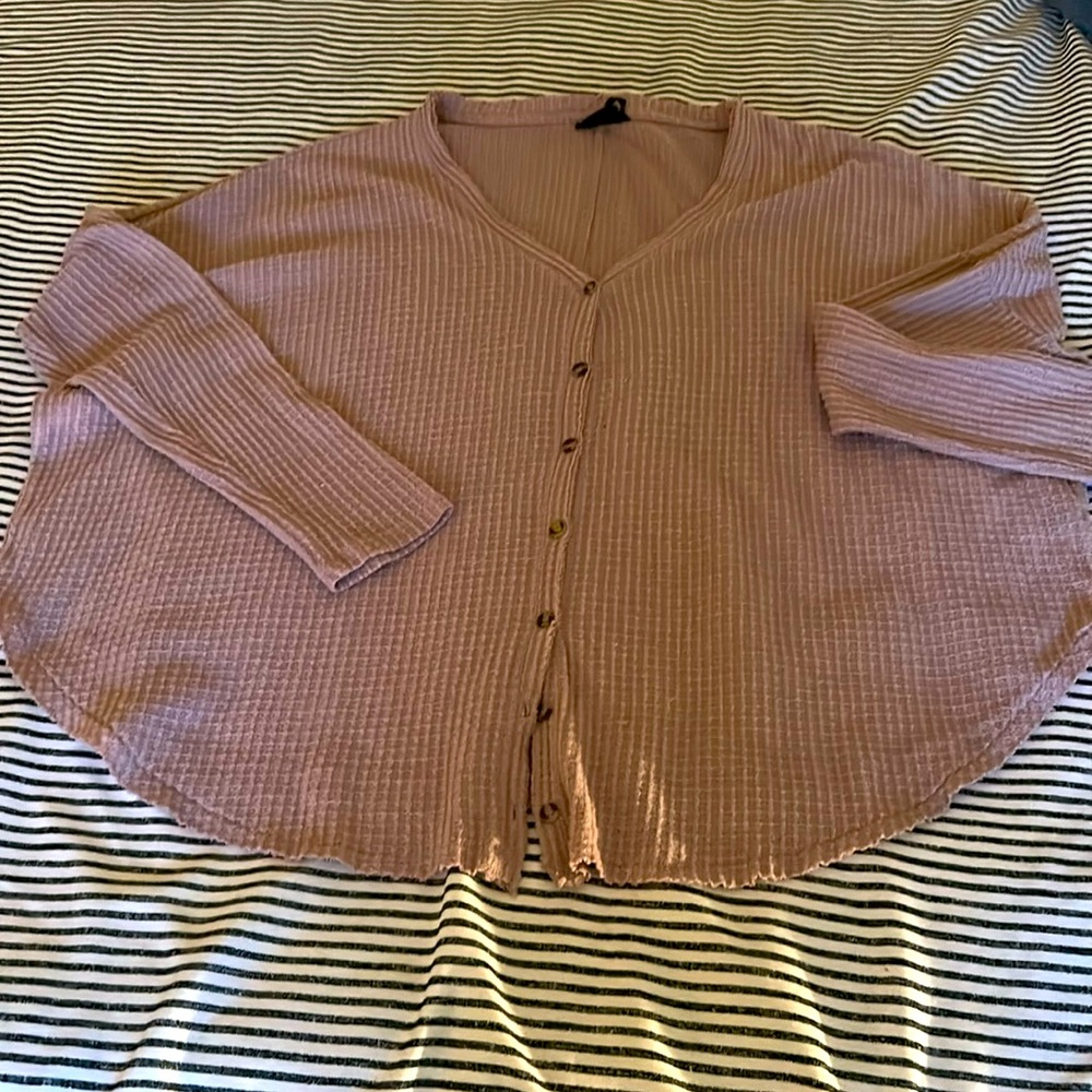 Free People Lavender Waffle Thermal